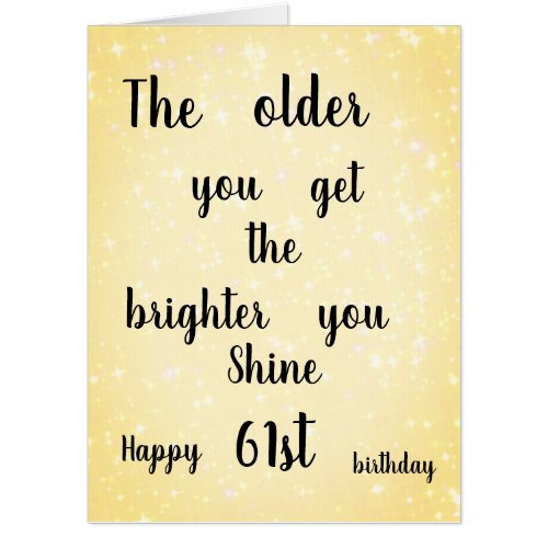 Large modern Happy 61st Birthday design Card