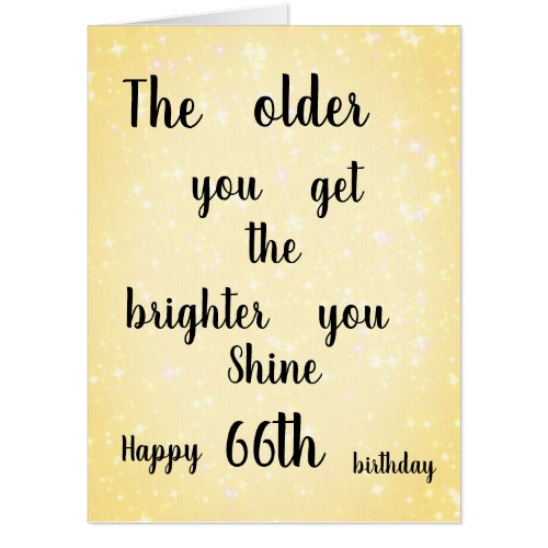 Large modern Happy 66th Birthday design Card