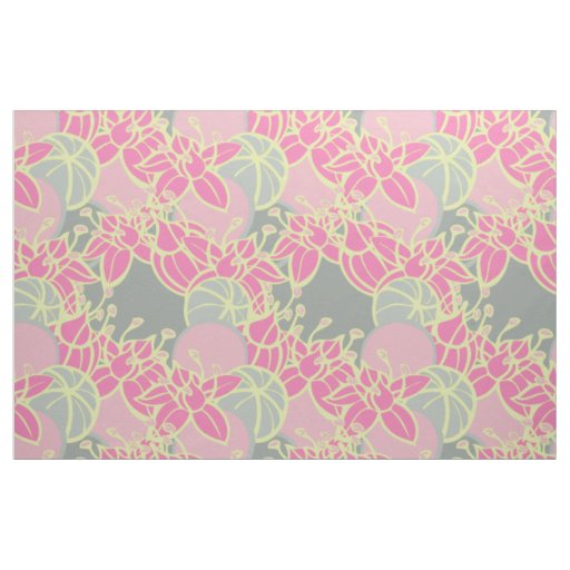 large modern leaf, bud, and flower pattern fabric
