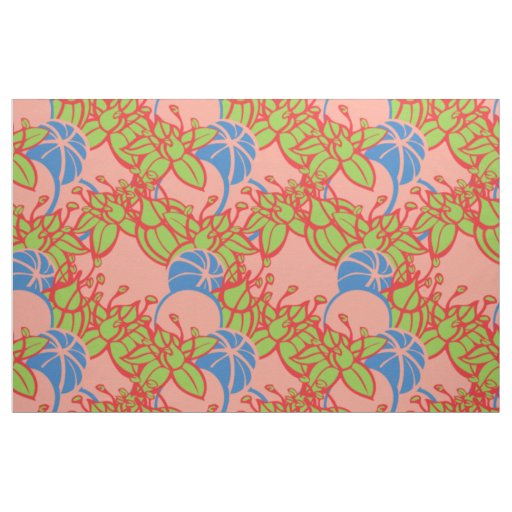 large modern leaf, bud, and flower pattern fabric