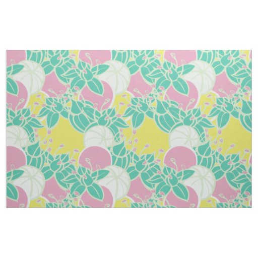 large modern leaf, bud, and flower pattern fabric