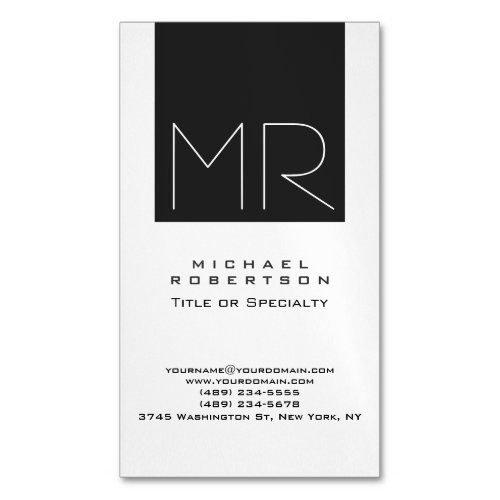 Large Modern Monogram Professional Business Card