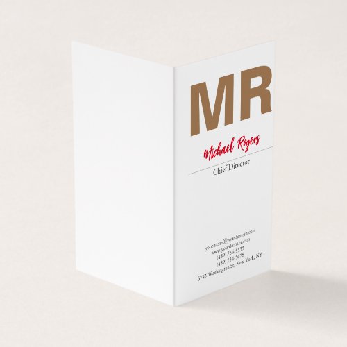 Large Modern Monogram Professional Business Card