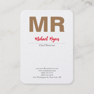 Large Modern Monogram Professional Premium Pearl Business Card
