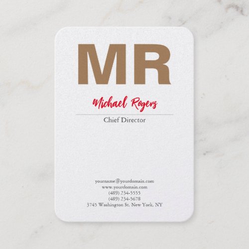 Large Modern Monogram Professional Premium Pearl Business Card