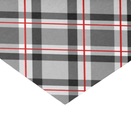 Large Modern Plaid Black White Gray and Red Tissue Paper