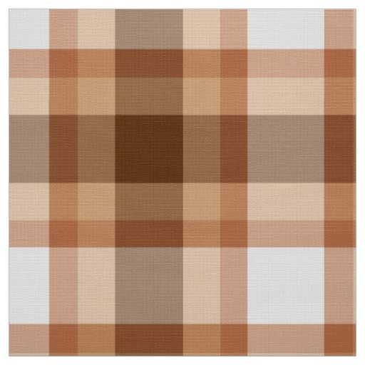 Large Modern Plaid, Brown, Beige, Copper, and Tan Fabric