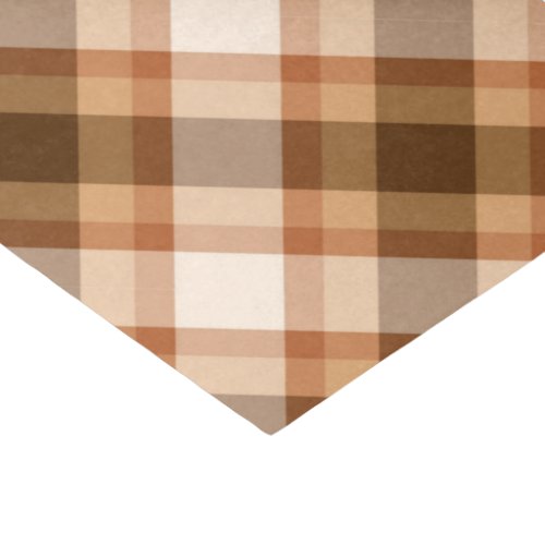 Large Modern Plaid Brown Beige Copper and Tan Tissue Paper