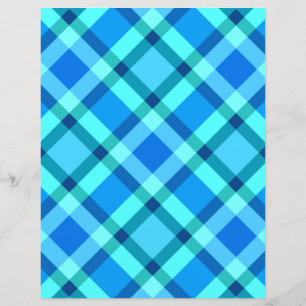Large Modern Plaid, Cobalt Blue and Turquoise
