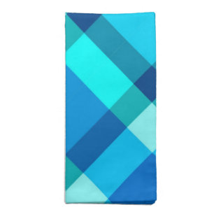 Large Modern Plaid, Cobalt Blue, Aqua & Turquoise Cloth Napkin