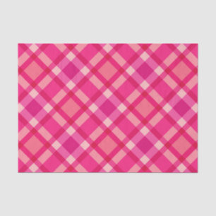 Large Modern Plaid, Fuchsia Pink & Coral Red Tissue Paper