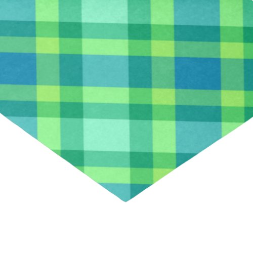 Large Modern Plaid Jade Green  Turquoise Tissue Paper