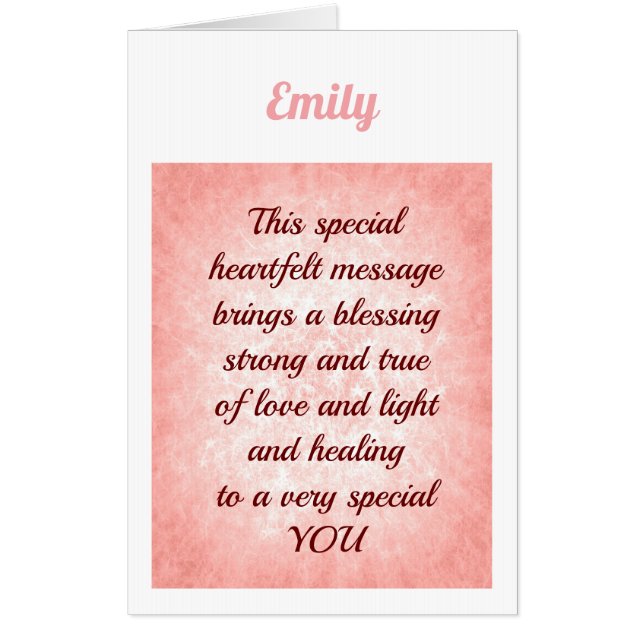 Large Modern Pretty feminine Get Well Card (Front)