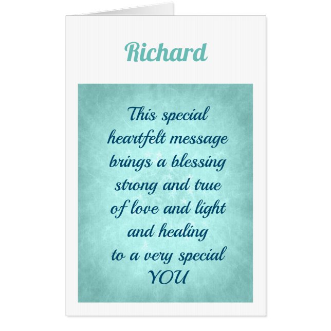 Large Modern stylish masculine Get Well Card (Front)