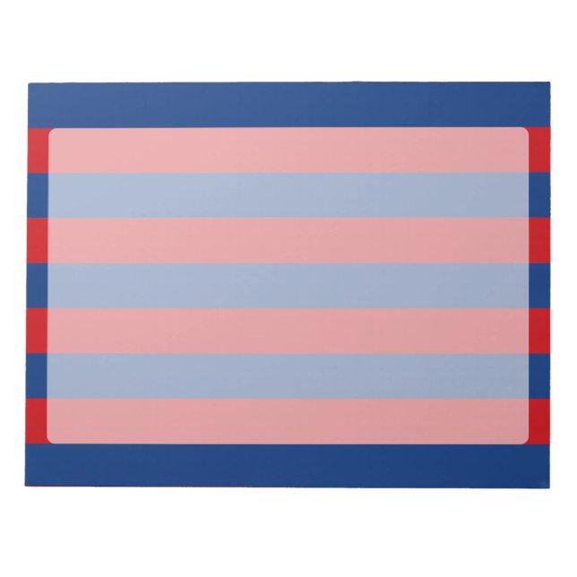 Large Modern Vibrant Horizontal Stripes Decor Notepad (Front)