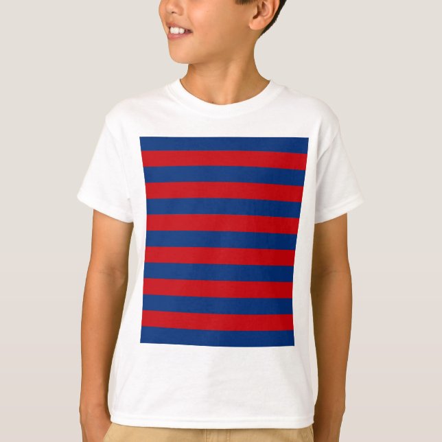 Large Modern Vibrant Horizontal Stripes Decor T-Shirt (Front)