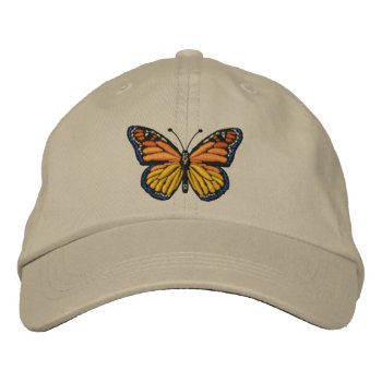 Large Monarch Butterfly Embroidery Embroidered Baseball Cap by TigerDen at Zazzle