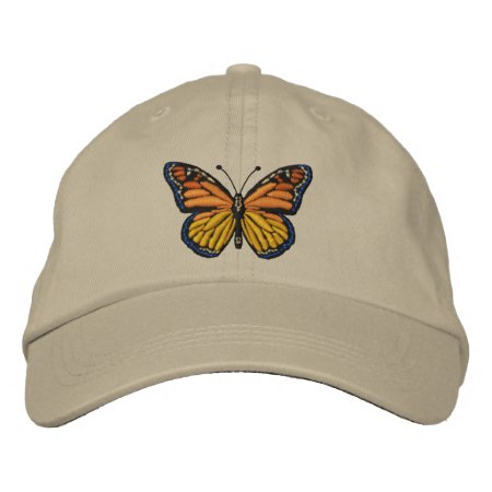 Large Monarch Butterfly Embroidery Embroidered Baseball Cap