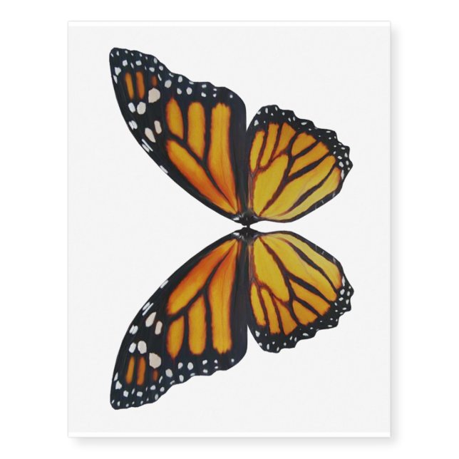 Large Monarch Butterfly Wings Temporary Tattoos (Front)
