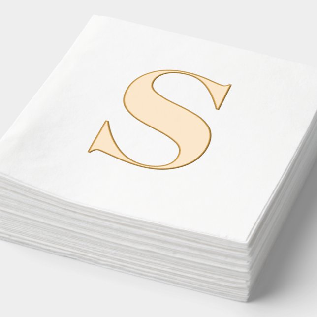 Large Monogram Any Initial Foil Napkins (Detail)