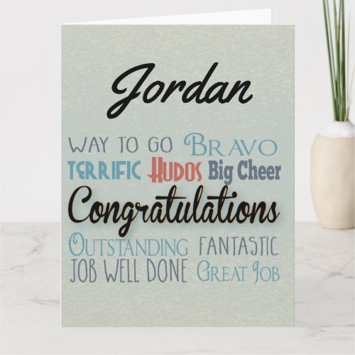 Large Monogram Congratulations Greeting Card