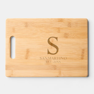 Large Monogram Initial Name Established Date Engraved Cutting Board