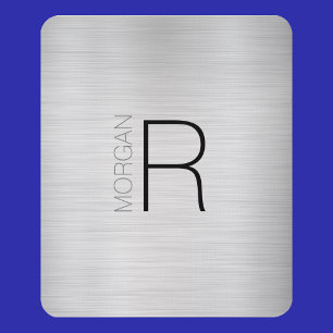 Large Monogram Name Black Gray Brushed Silver, Vs4 Mouse Pad