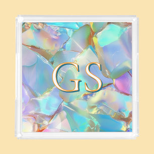 Large Monogram or Name on Opal Acrylic Tray