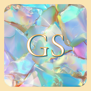 Large Monogram or Name on Opal Beverage Coaster