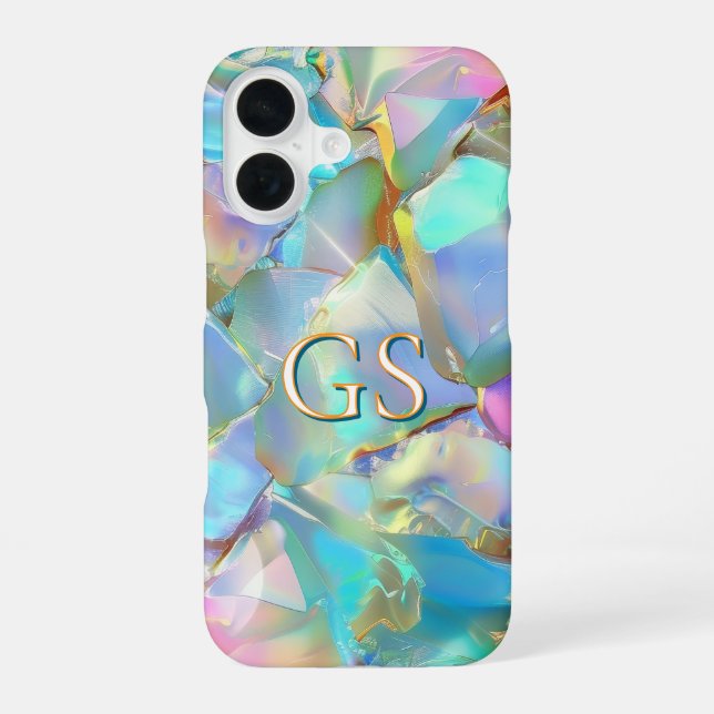 Large Monogram or Name on Opal Iphone Case (Back)