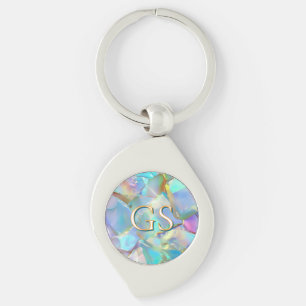 Large Monogram or Name on Opal Keychain