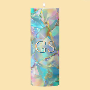 Large Monogram or Name on Opal Pillar Candle