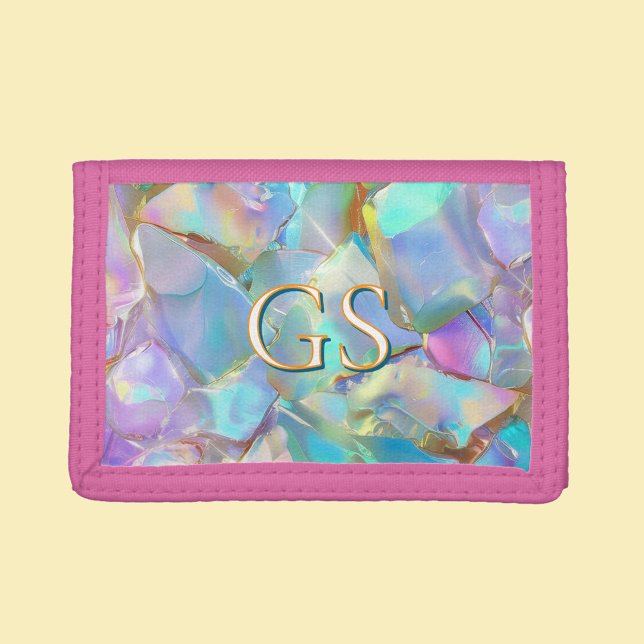 Large Monogram or Name on Opal Trifold Wallet (Creator Uploaded)