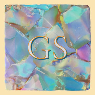 Large Monogram or Name on Opal Trivet