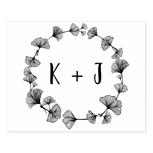 Large Monogram Wedding Rubber Stamp (Imprint)