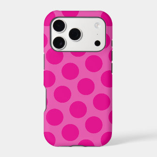 Large Monotone Hot Pink Polka Dot Iphone 18 Pro Case