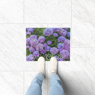 Large Mophead Hydrangea Blooms Welcome Doormat