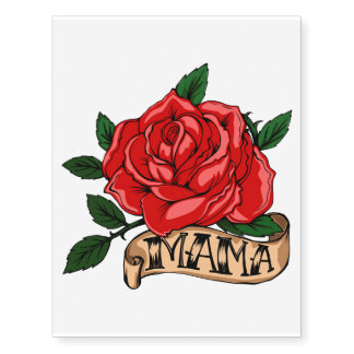 Large Mothers Day Rose Temporary Tattoos