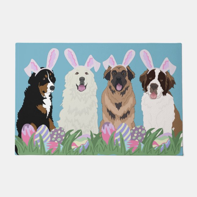 Large Mountain Dog Easter Doormat (Front)
