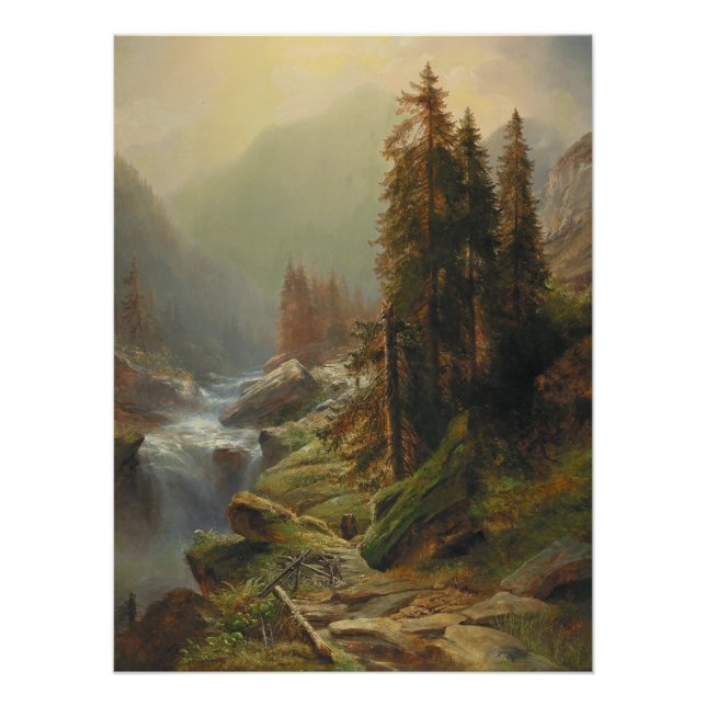 Large Mountain Landscape – Albert Zimmermann Poster (Front)