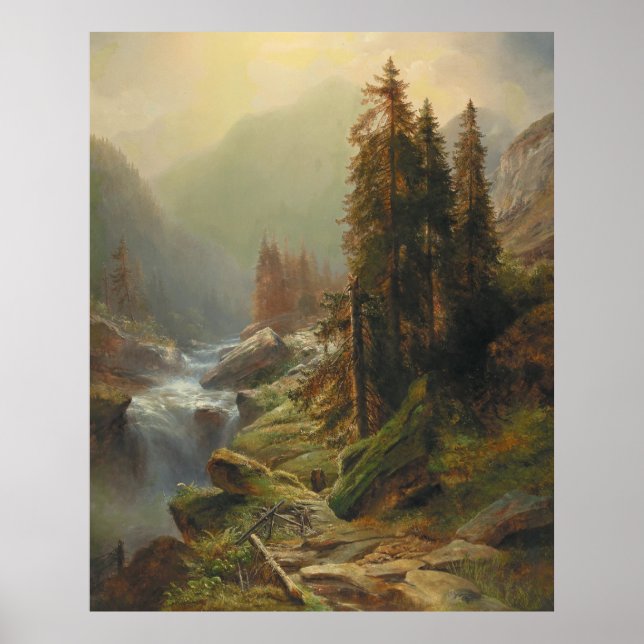 Large Mountain Landscape – Albert Zimmermann Poster (Front)