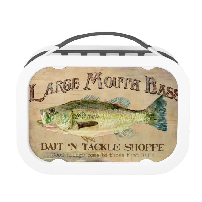 Large Mouth Bass Bait n Tackle Lake Decor Lunch Box (Front)