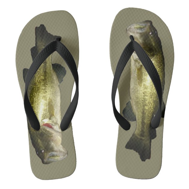 bass fish flip flops