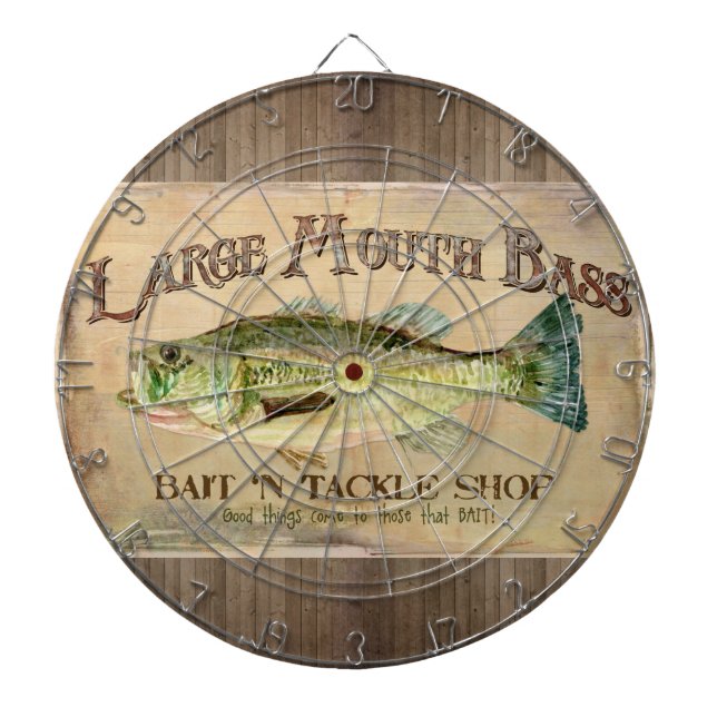 Large Mouth Bass Fisherman Cabin Wood Boards (Front)