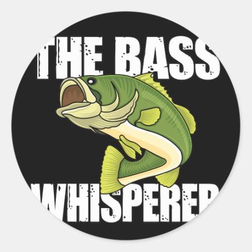 Large Mouth Bass Fishing Bass Whisperer Classic Round Sticker