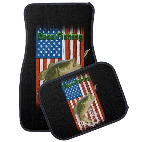 Large Mouth Bass Fishing USA Car Floor Mat