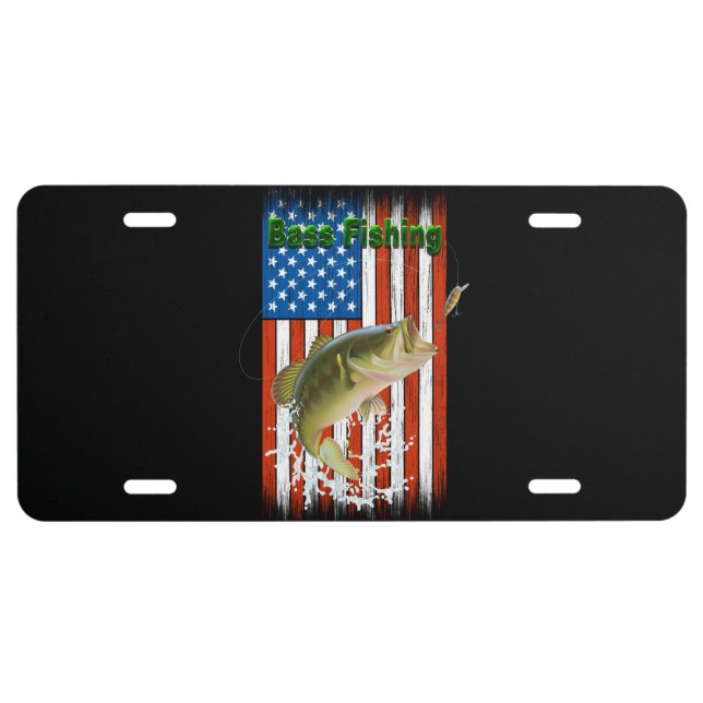 Large Mouth Bass Fishing USA License Plate (Front)