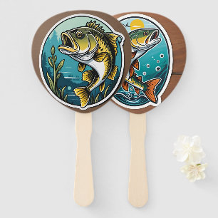 Large Mouth Bass Hand Fan