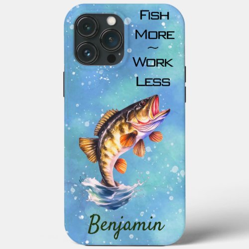 Large Mouth Bass Jumping Out Of The Water iPhone 13 Pro Max Case
