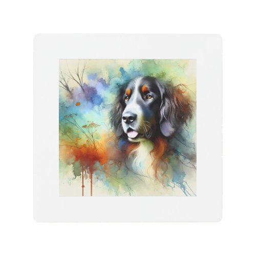 Large Munsterlander Dog 260624AREF124 _ Watercolor Metal Print